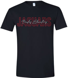 Beasley Elementary Cursive Print Black Gildan Soft Style T-shirt