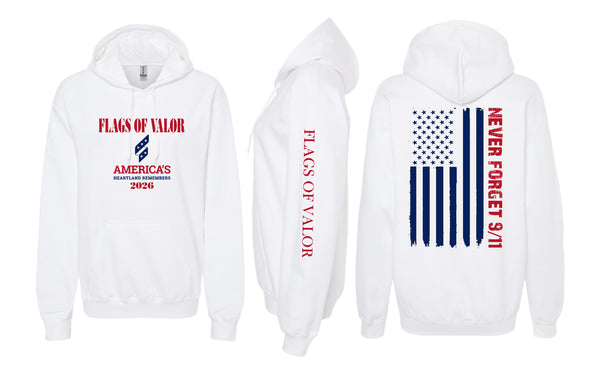 Flags of Valor 2026 Hoodie Gildan UNISEX Soft Style Midweight