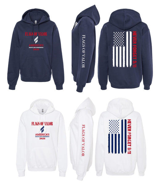 Flags of Valor 2026 Hoodie Gildan UNISEX Soft Style Midweight