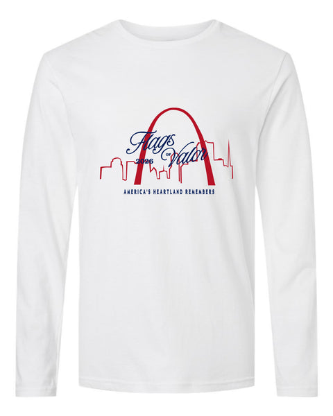 Flags of Valor 2026 Long sleeve t-shirt white or black Arch